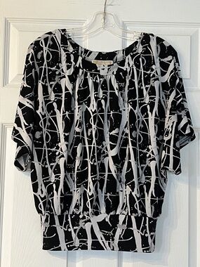 Michael Kors Monochrome Splatter Blouse